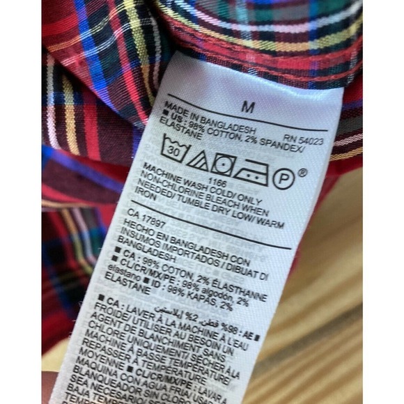 NWT Old Navy Every Day Plaid Button Up Shirt Size Medium Women’s Red Long Sleeve - Picture 3 of 8